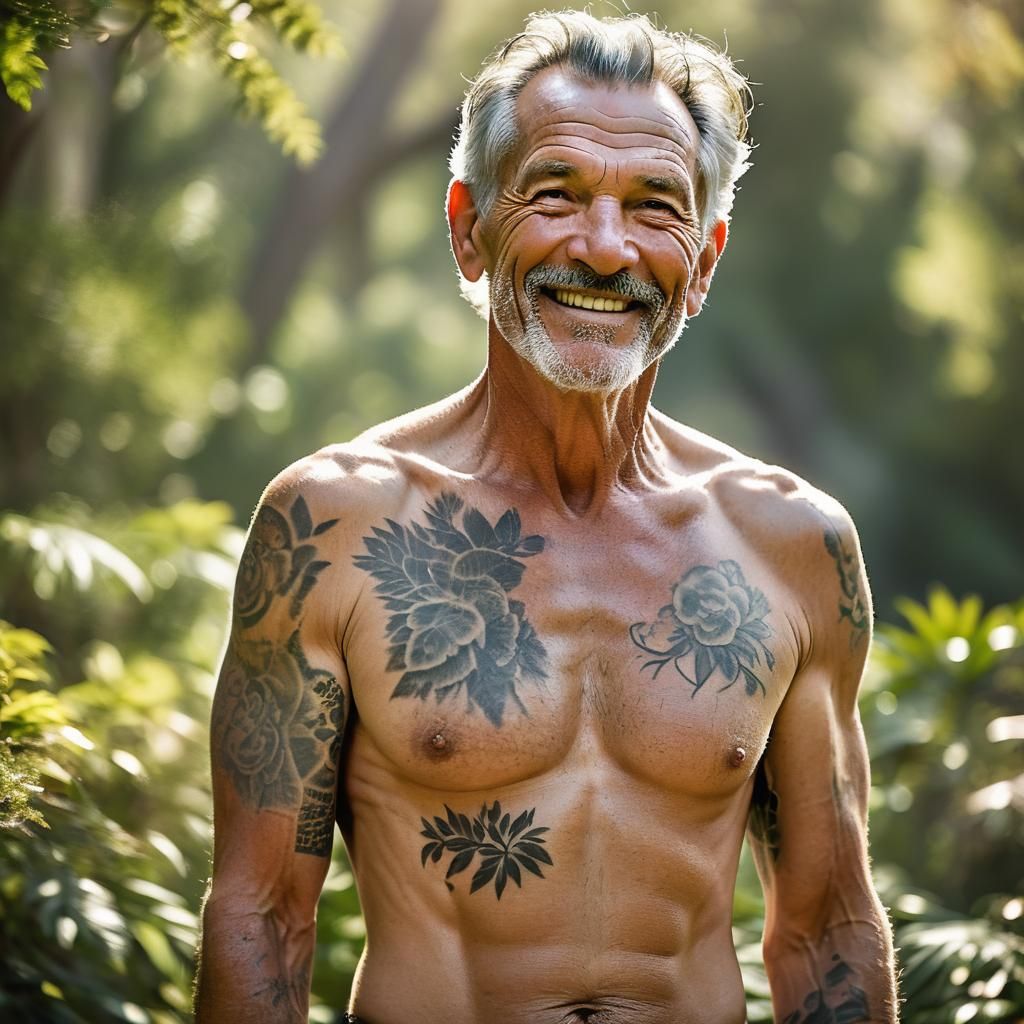 Tattooed Smiling Man