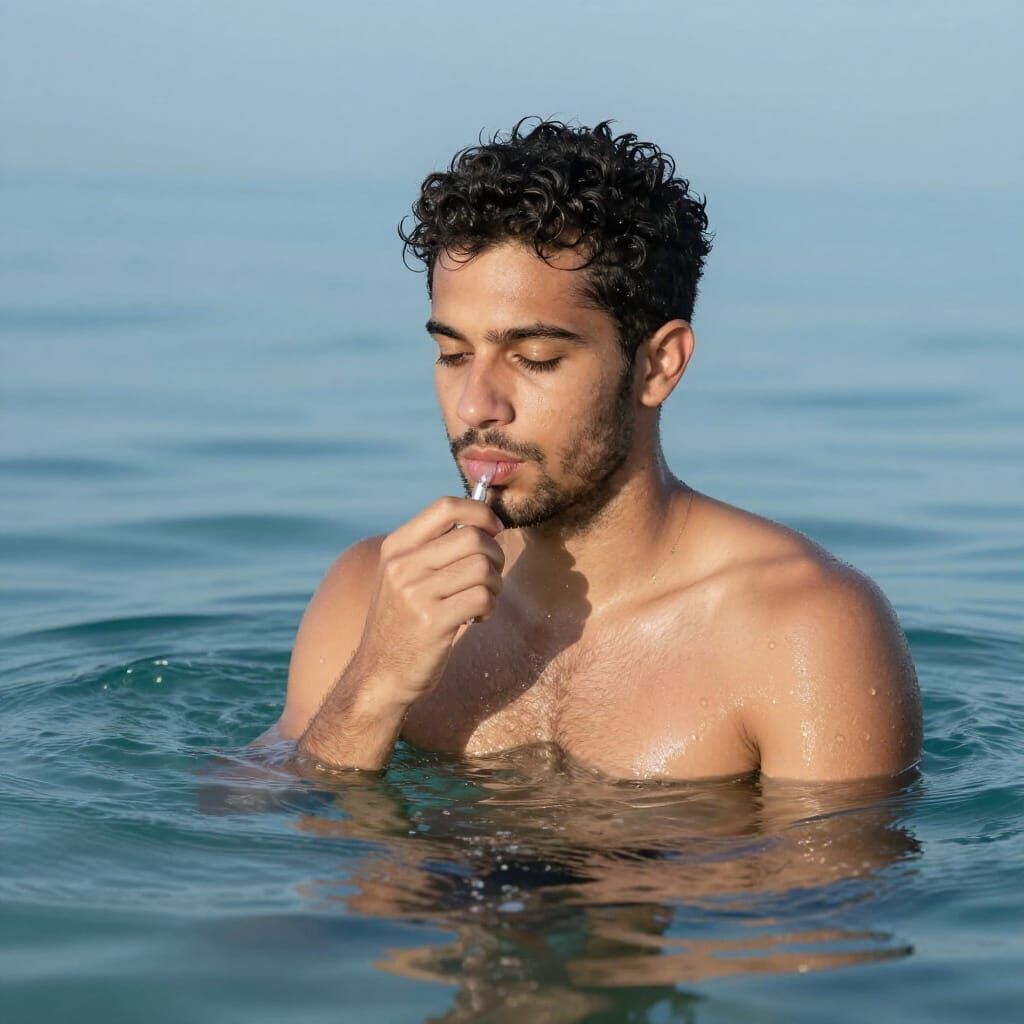 Deer Drinks From Serene Lake With Perfect Reflection in Morn...