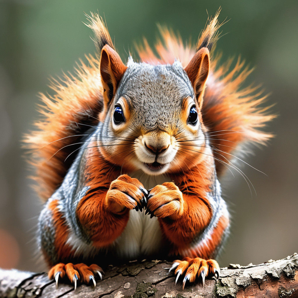 A Stunning Squirrel in a Vibrant Artistic Style