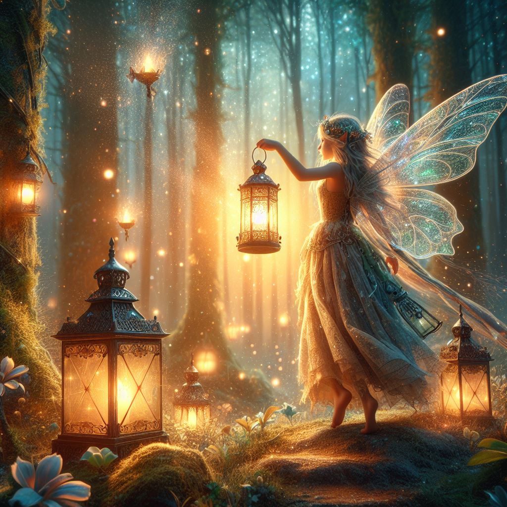 Fairy in enchanted forest