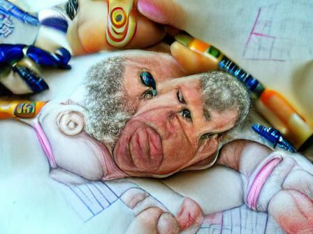 Ron Pearlman baby doll pencil sketch
