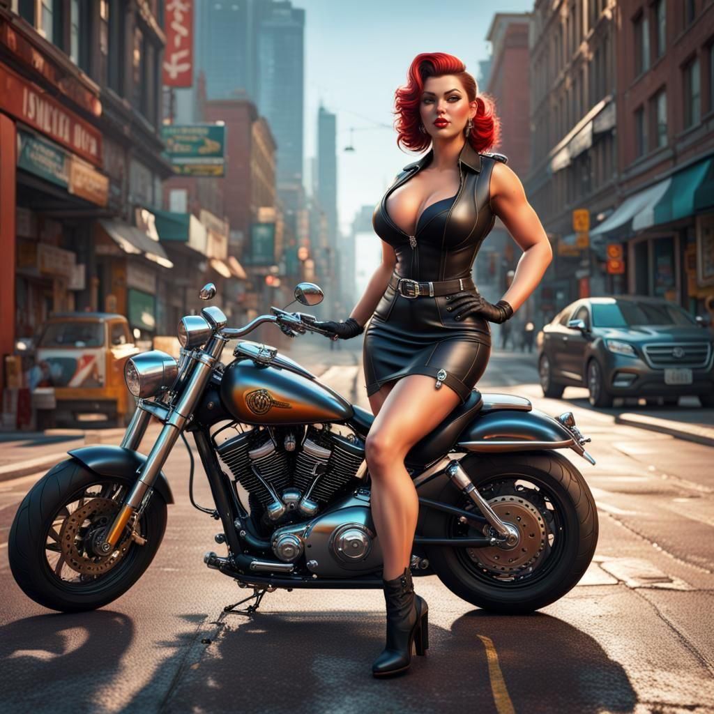 Motorcycle Pin Up