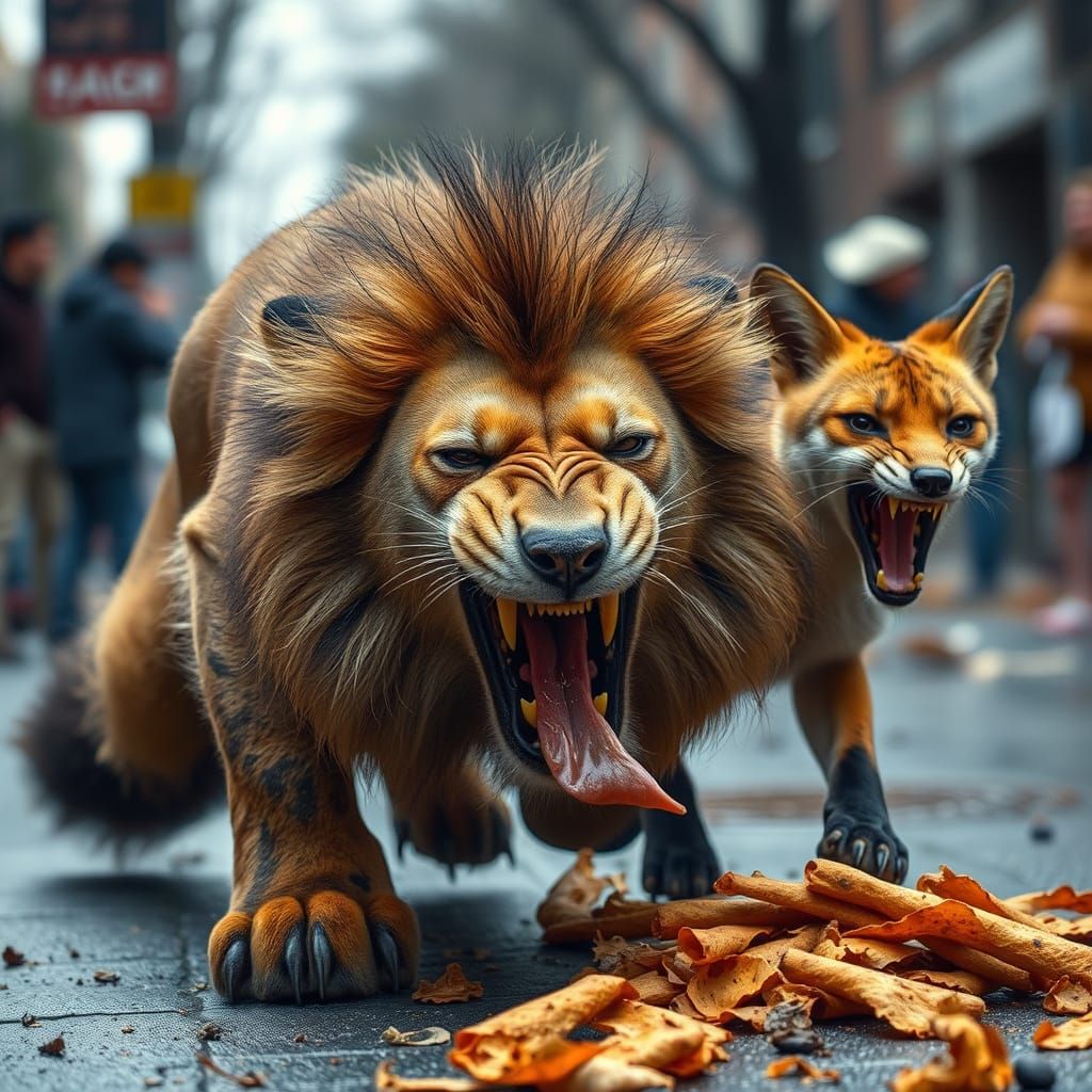 Wild Predators Unleashed on City Streets in Dystopian Art