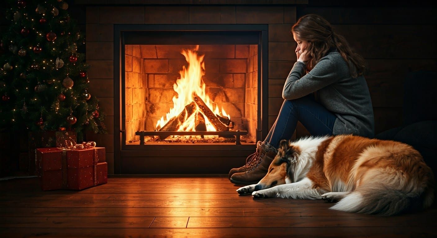 Sitting by a roaring fire at Christmas time.  by @BTMO