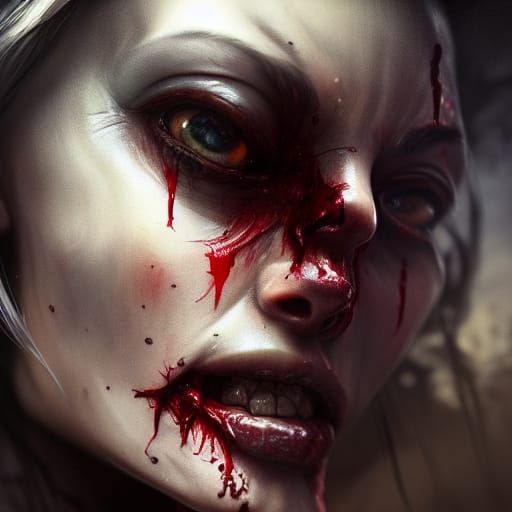 Epic Close-up Portrait Hyperdetailed infected dirty filthy b...