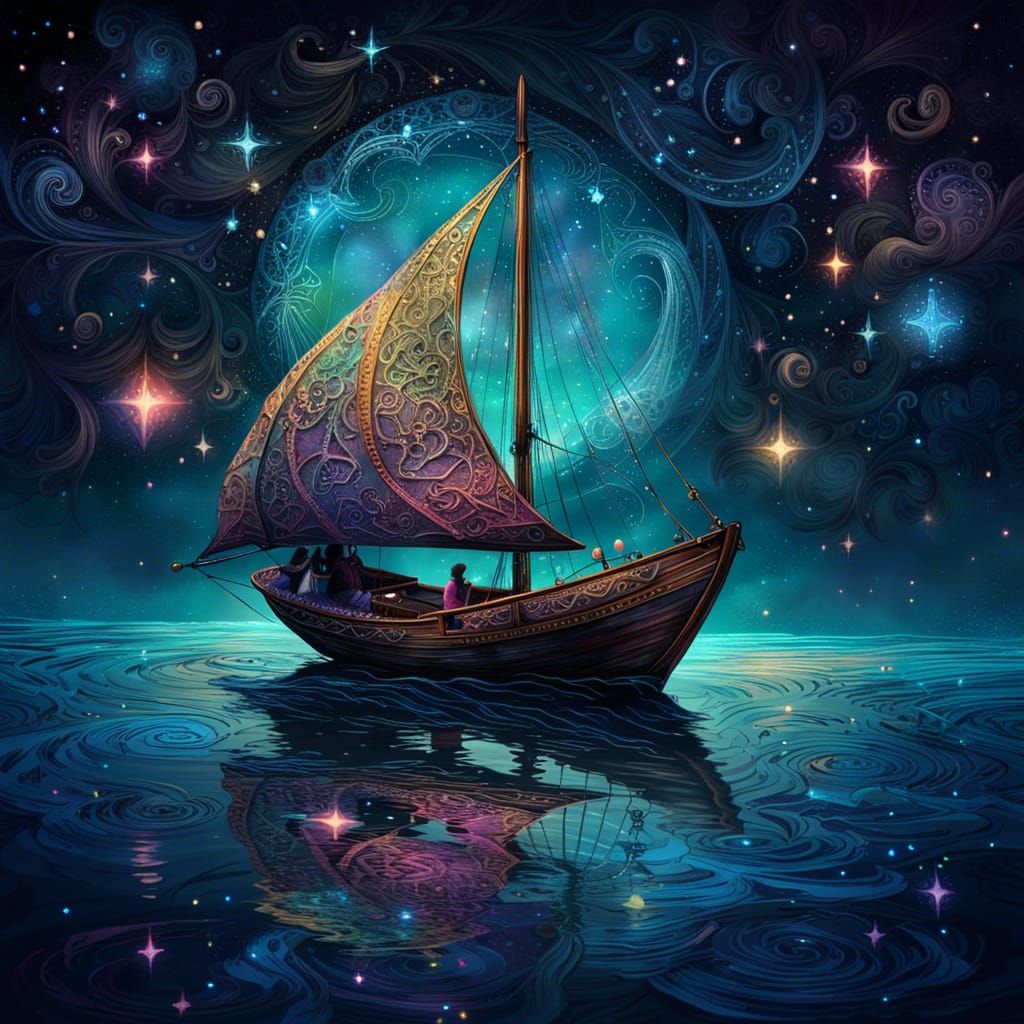 Midnight Sail  by @DreamWeaver