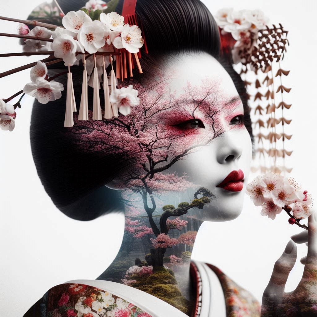 double exposure beautiful fantasy portrait landscape..
