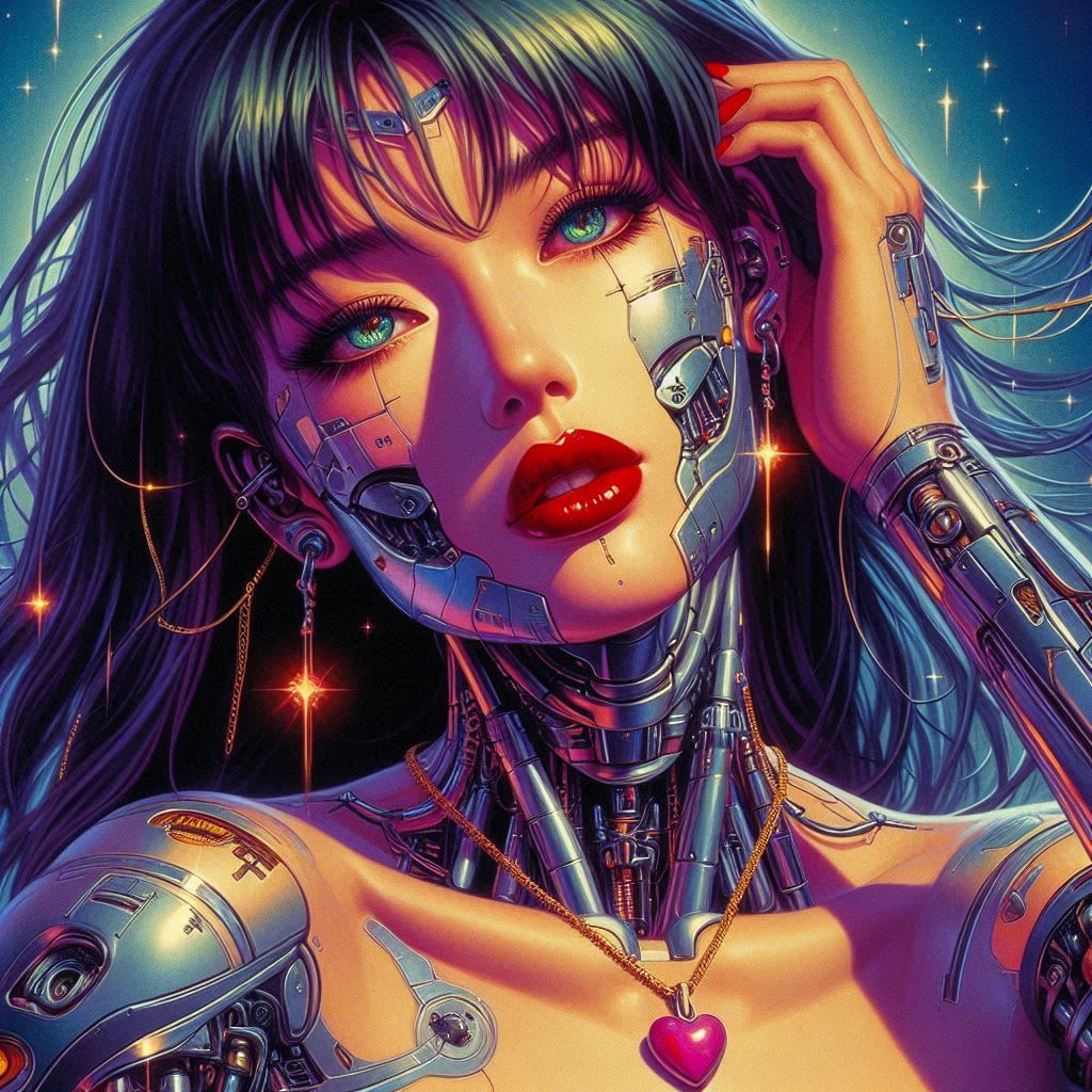 hajime sorayama cyberpunk retro 80s sci-fi futurism Disney r...