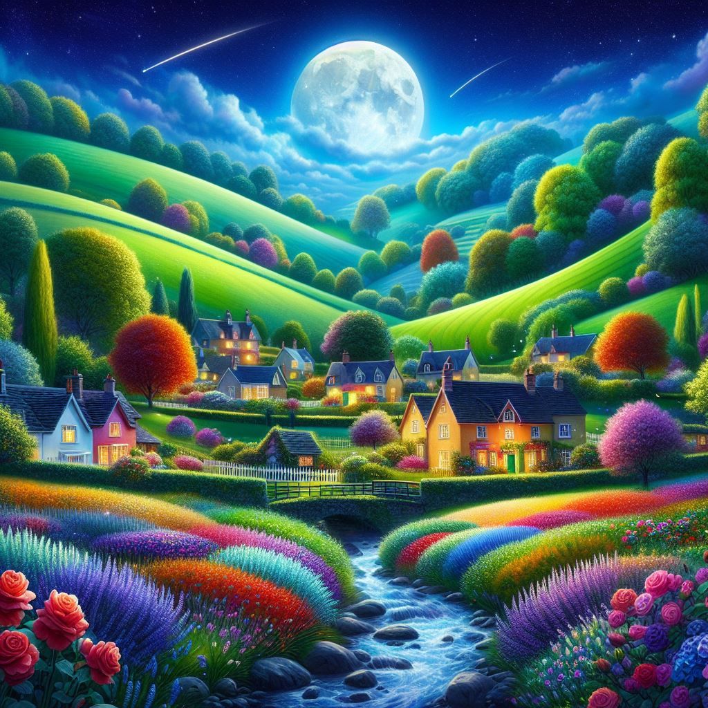 English Countryside at Night