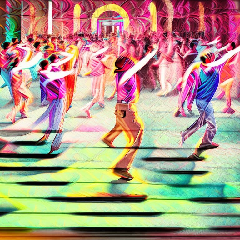 Electric Slide Flash Mob AI Generated Artwork NightCafe Creator