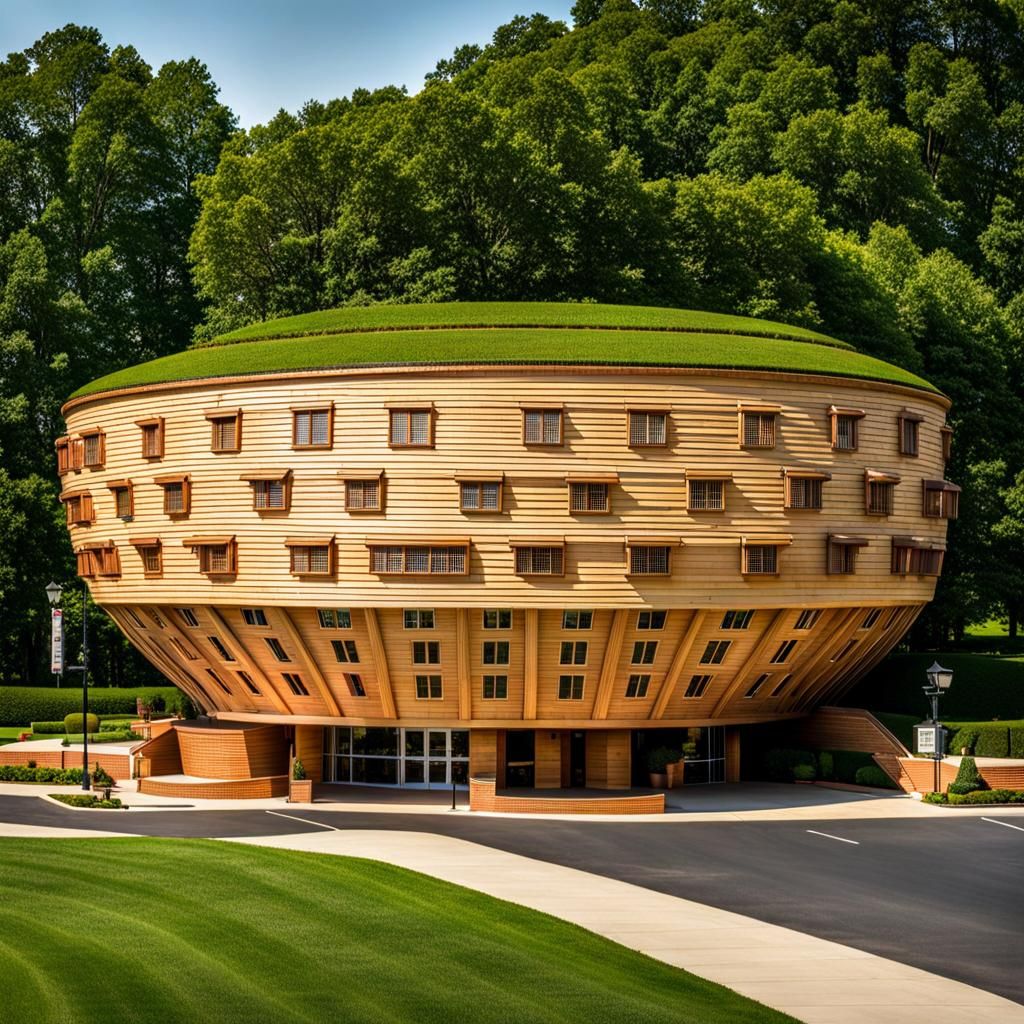 Longaberger Basket Building in Newark Ohio a hotel, AI