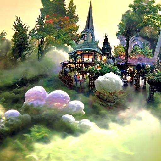 Miyazaki-esque Wonderland Floating in the Clouds