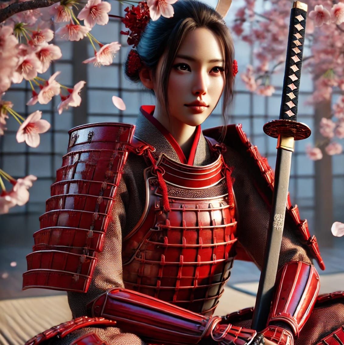 Blossoms and Blades: The Crimson Guardian