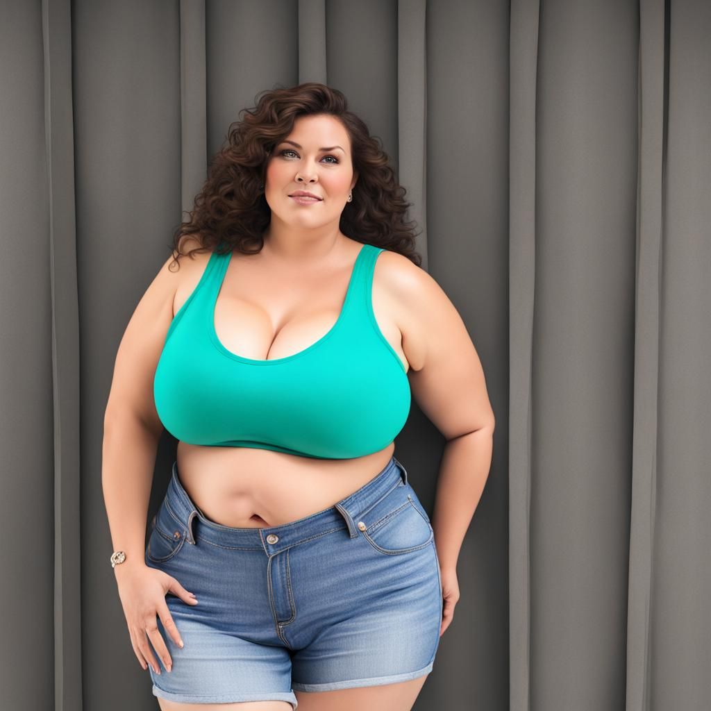 A hot Bbw with a tank top big knockers - AI Generated Artwork - NightCafe  Creator