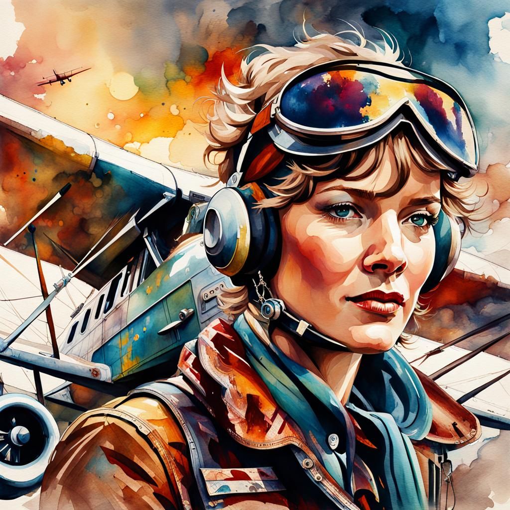 Amelia Earhart  by @NightOwl13