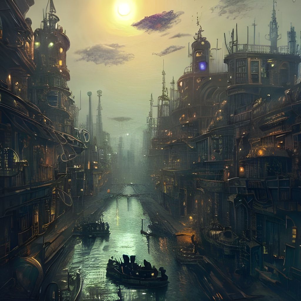 The Canals of Steampunk City