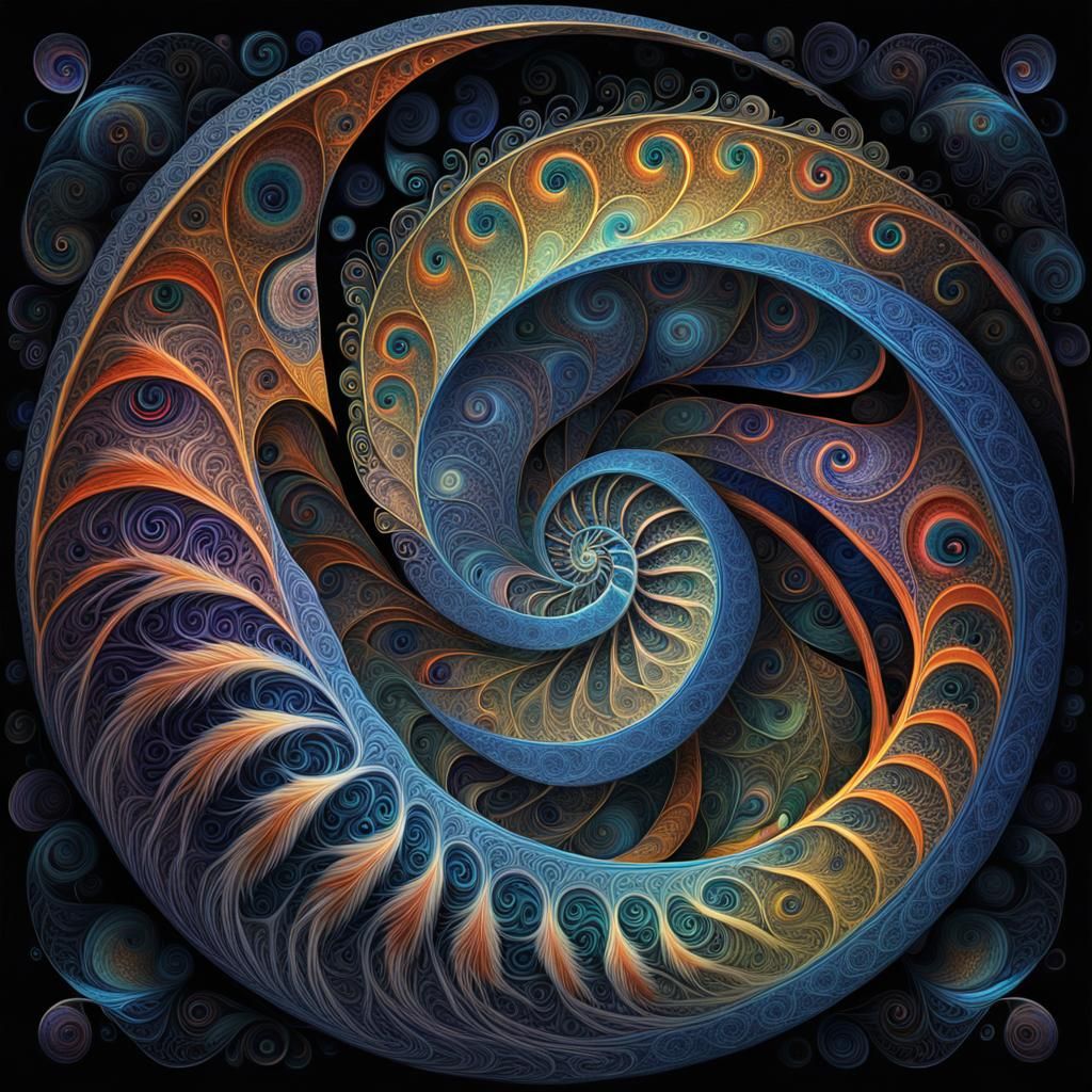 Feathery Spiral Galaxy Vortex Forever Flowing!