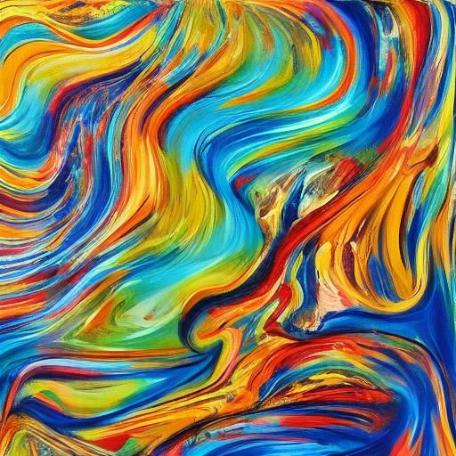 Abstract pouring flowing silicone oil cells painting - AI Generated ...