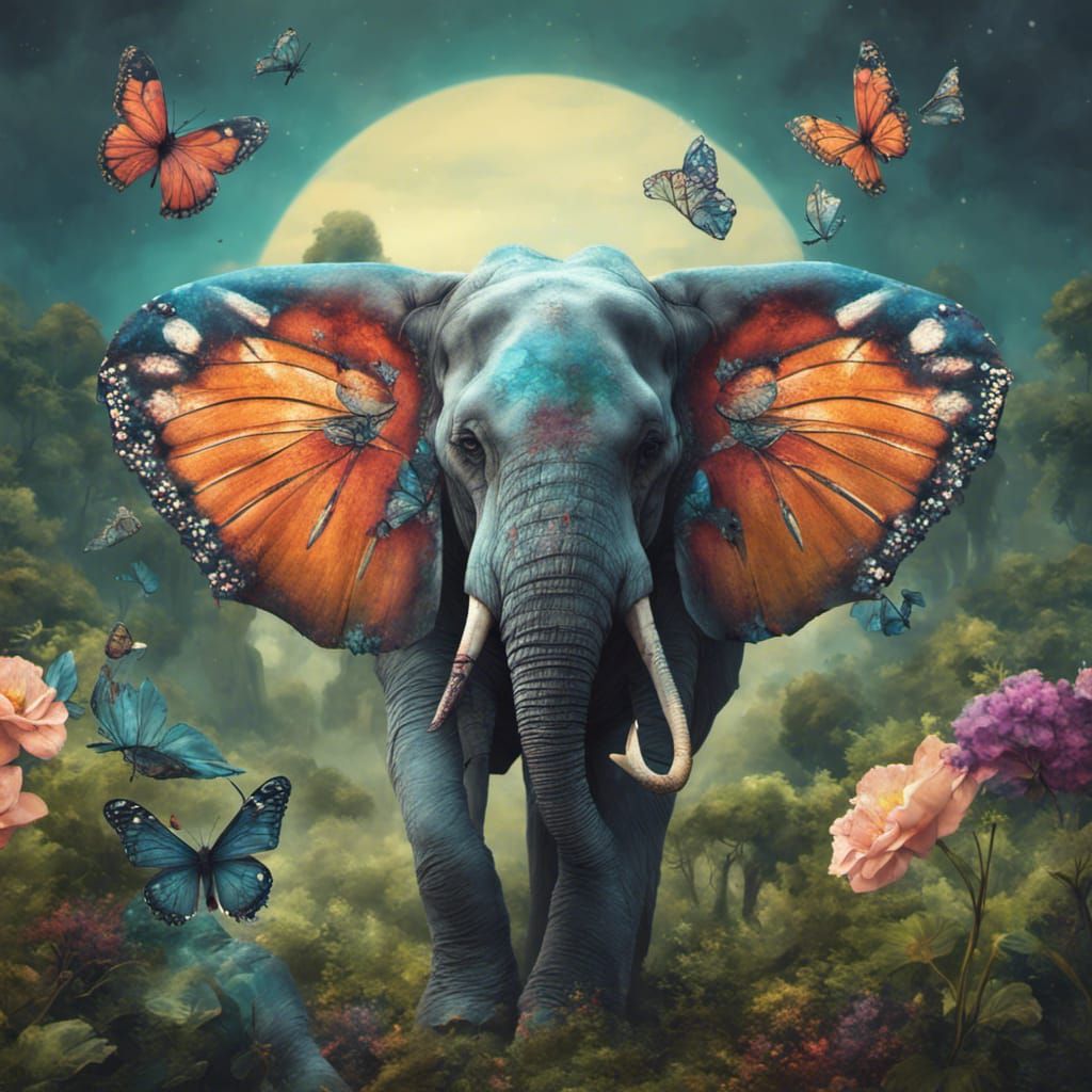 Animal Hybrid Elephant-Butterfly   by @Caroline