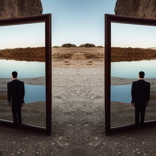 A Vampire Has No Reflection, So Between Mirrors He Ceases To Exist...  by @MiniMishaps