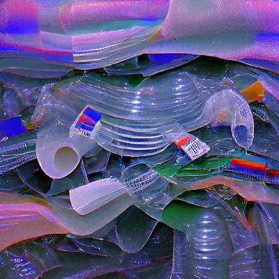 Plastic in Ocean art