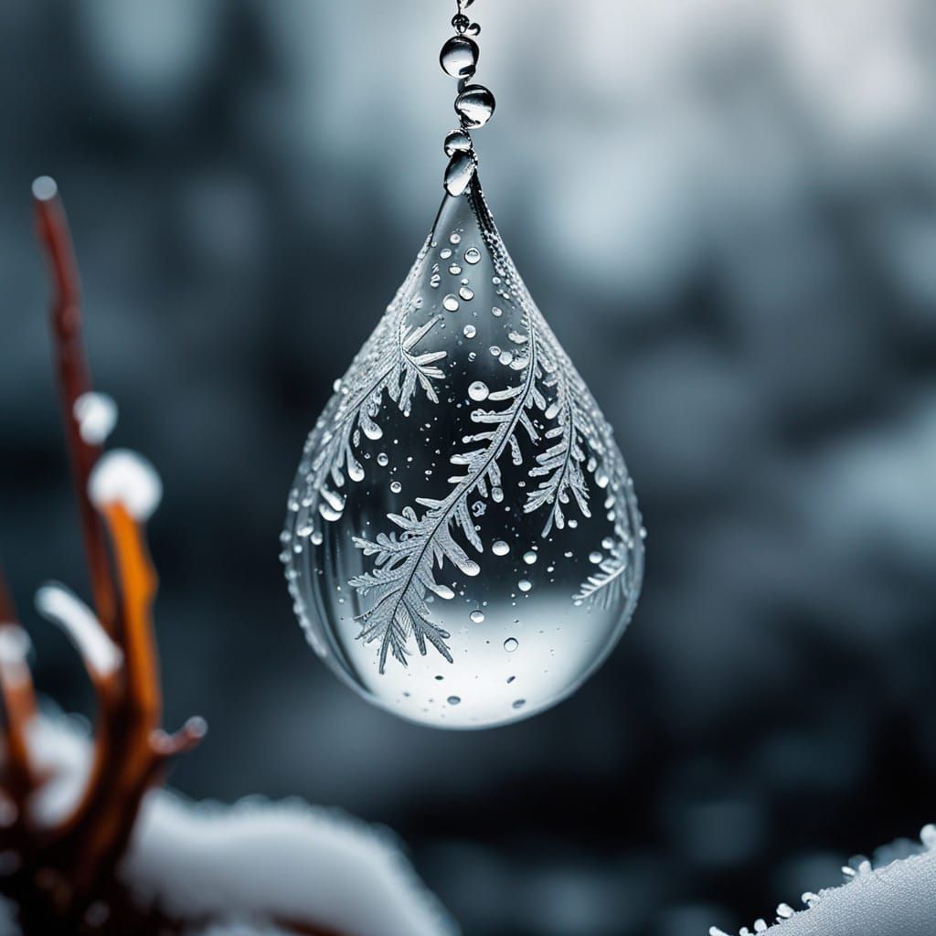 frozen drop of water  by @Mila K