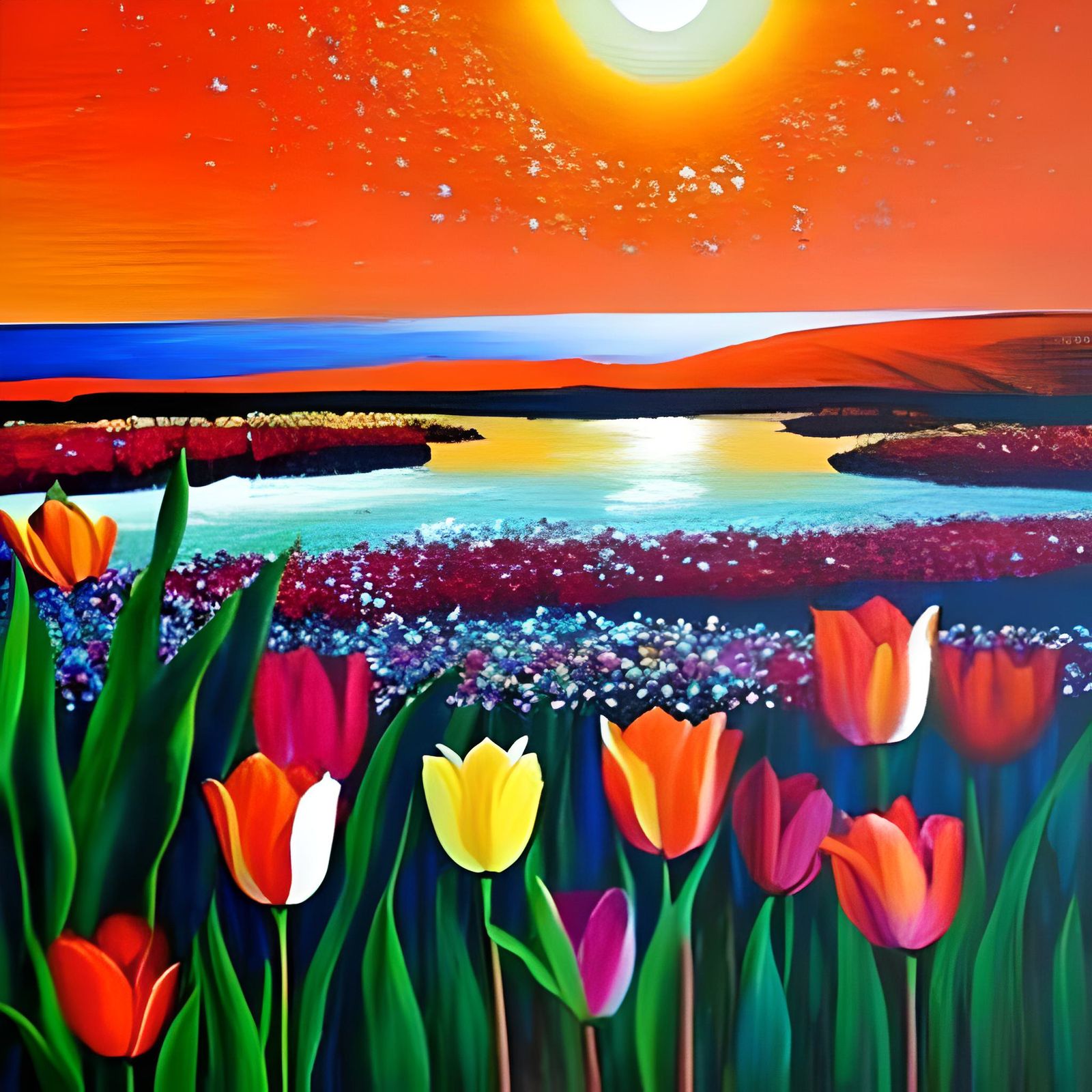 Field with tulips