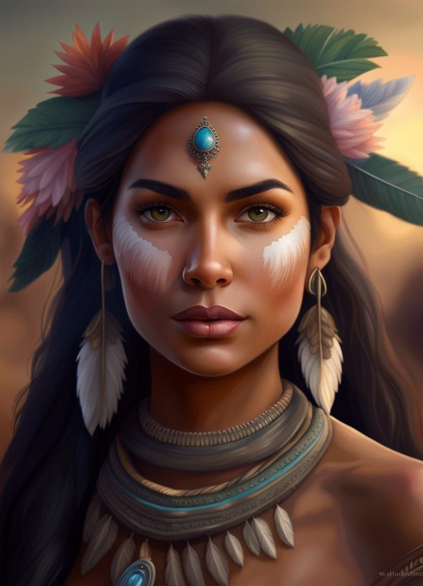 Native American Maiden - AI Generated Artwork - NightCafe Creator