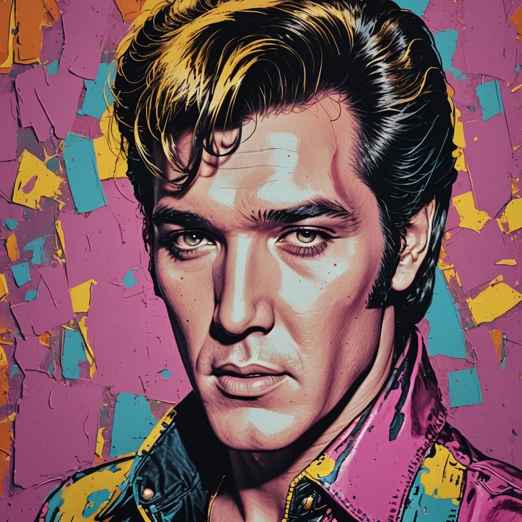Elvis in the style of Andy Warhol 8k resolution concept art ...