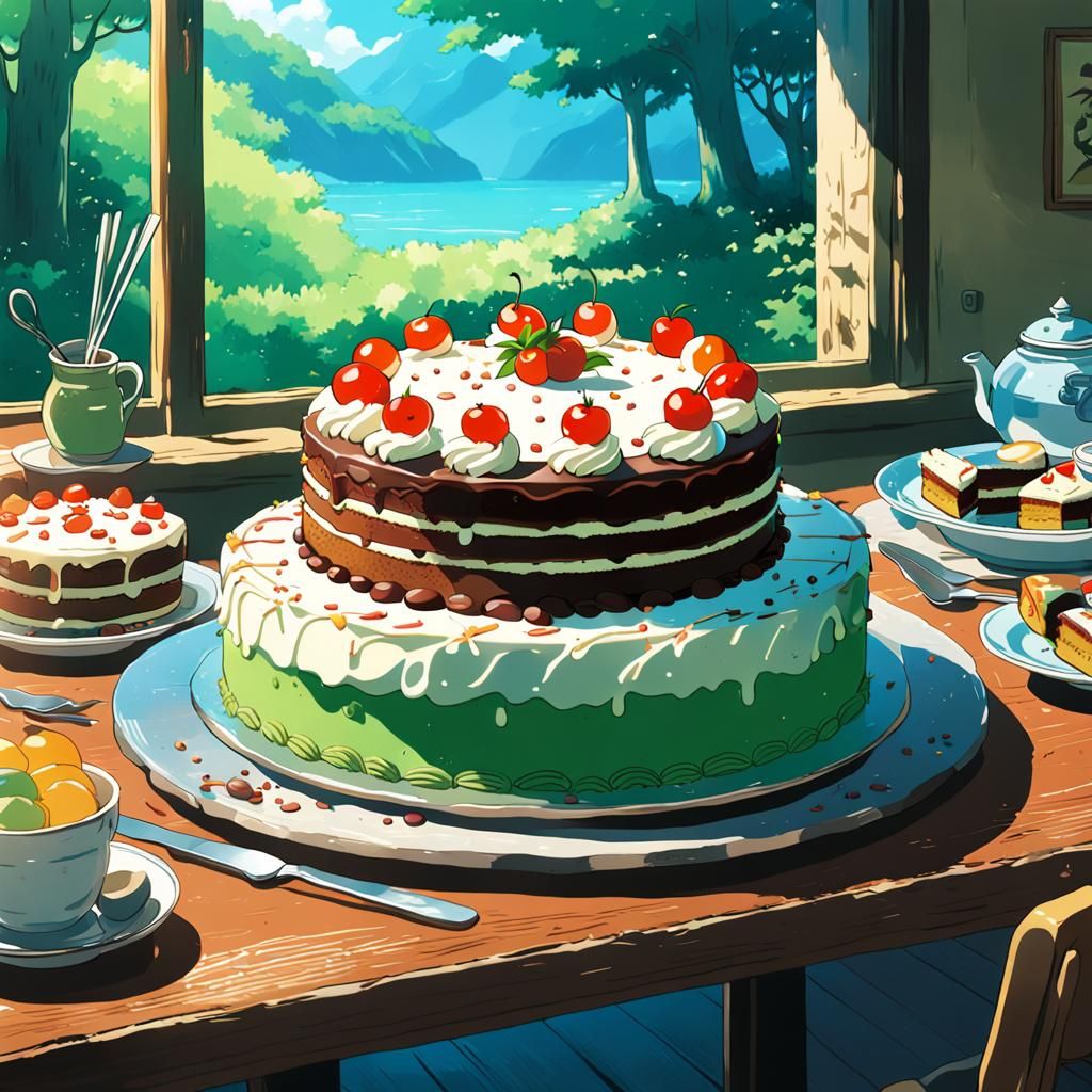 a cake sitting on a table