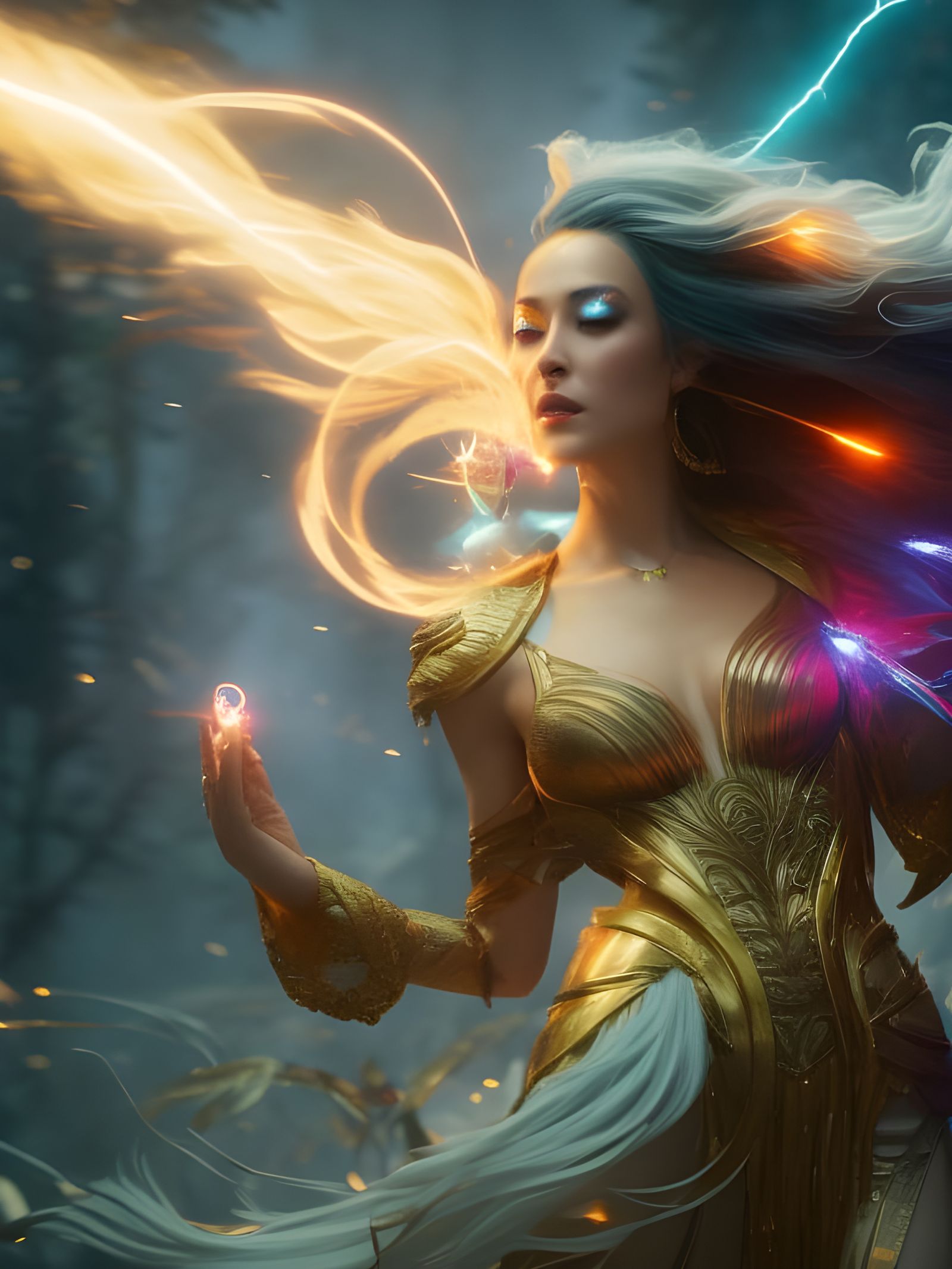 Sorceress in Battle - AI Generated Artwork - NightCafe Creator