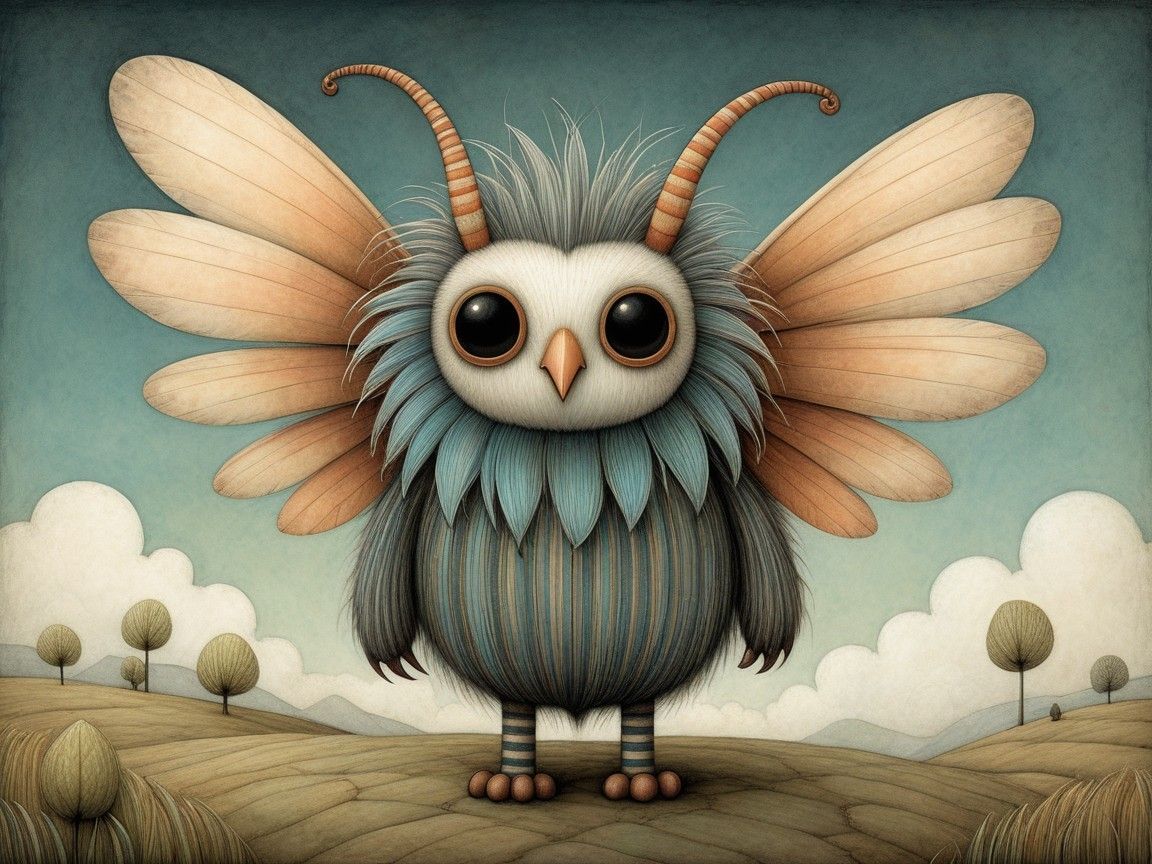 Whimsical Creature in a Serene Landscape