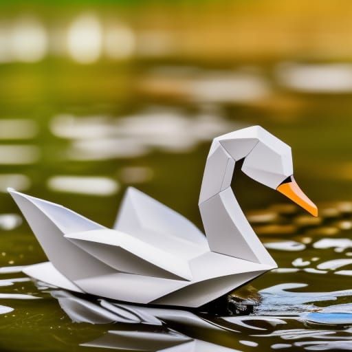 Origami Swan  by @Extravagant_Creator