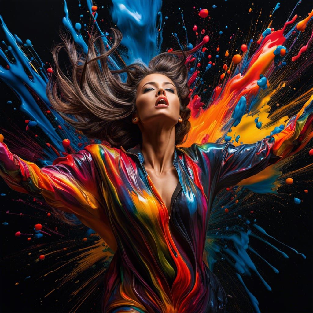 Fluid Dance Of Colors - Ai Generated Artwork - Nightcafe Creator