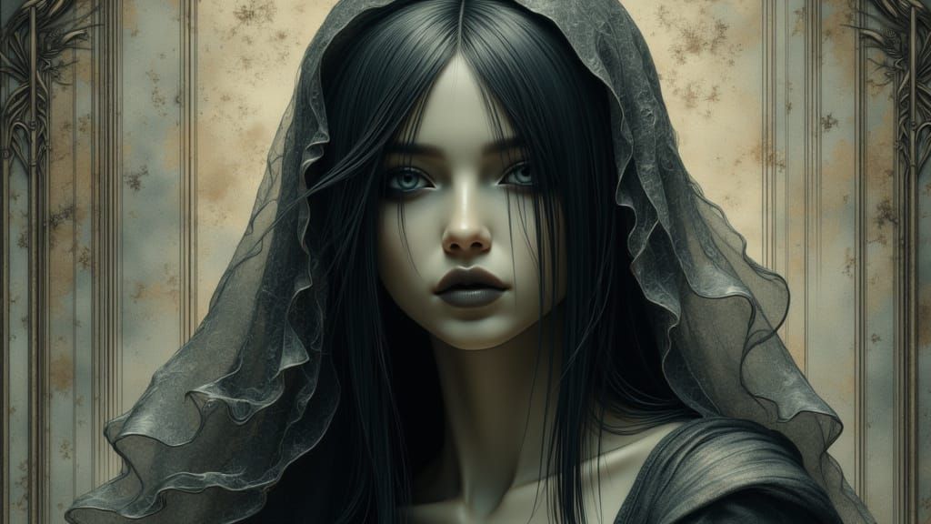 Behind the veil <lora:Albatross:1.0> <lora:LuxeVisionsFlux:1.0> <lora:Blunt Bangs:1.0> 