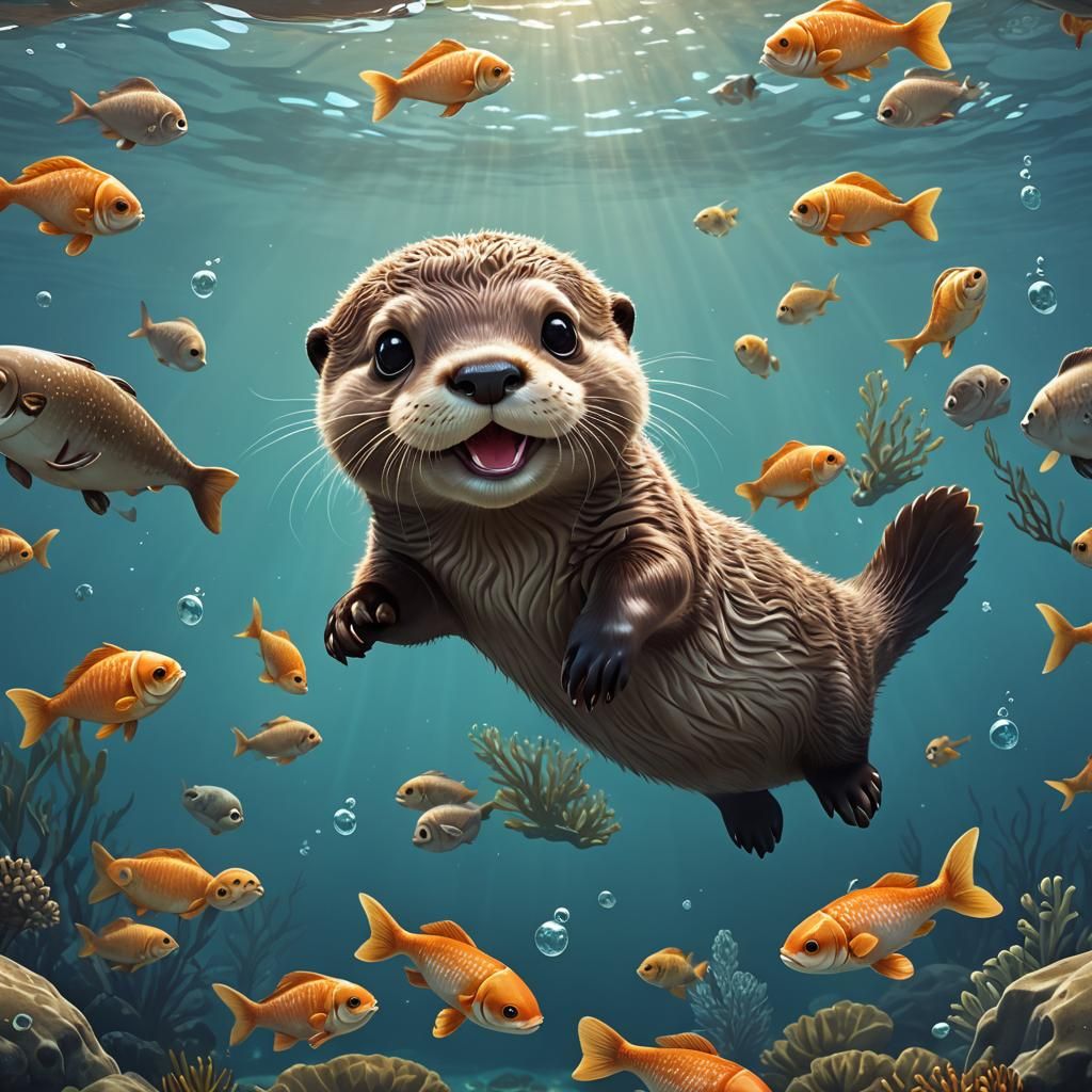 A laughing otter  by @SrgGrkv