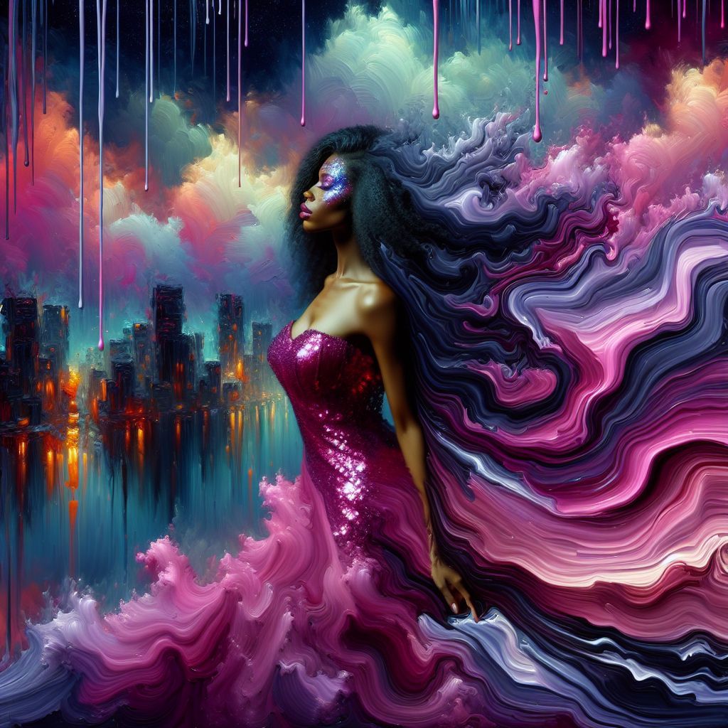 Lady in magenta pink