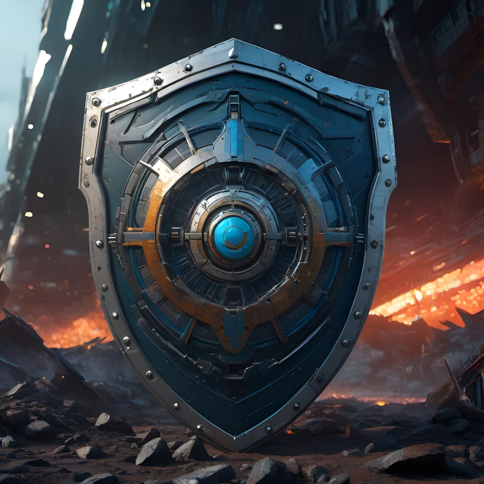 futuristic shield - AI Generated Artwork - NightCafe Creator