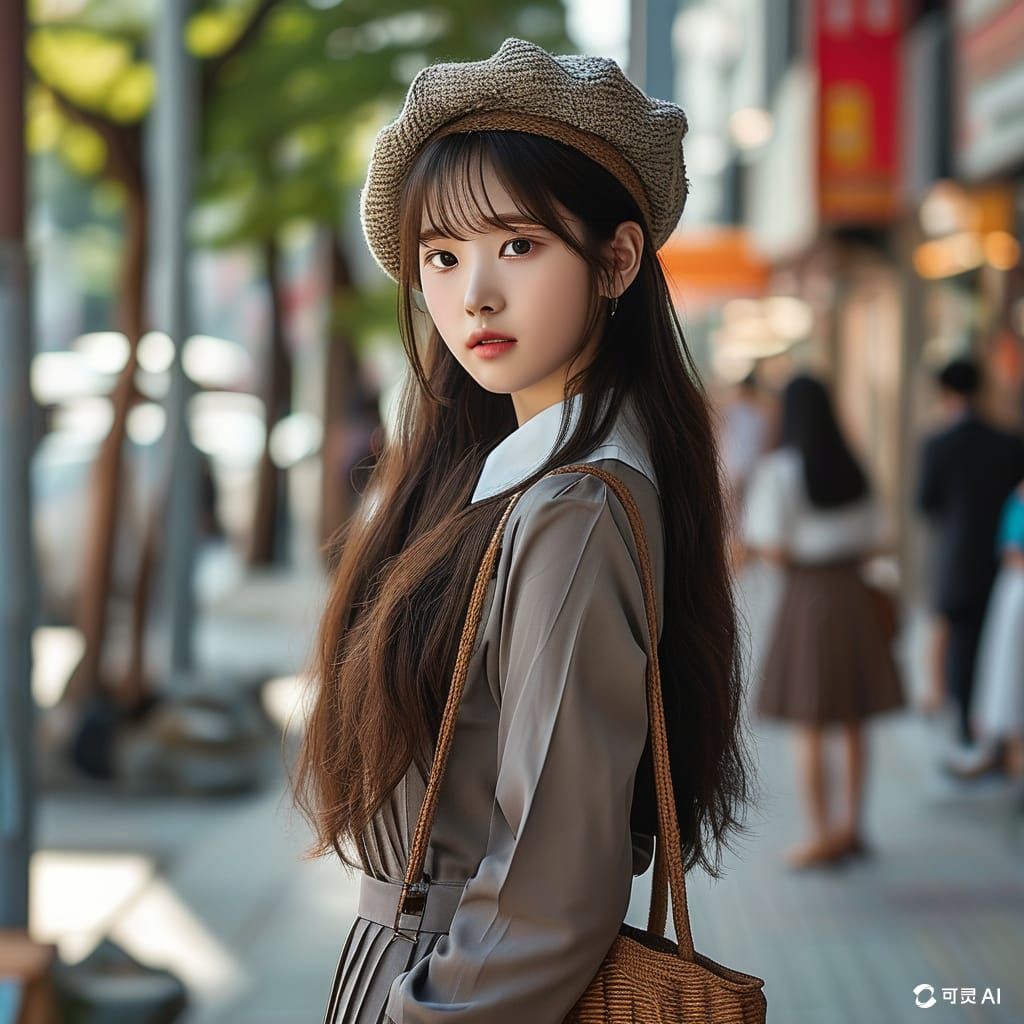 photo of beautiful wearing a university student uniform
