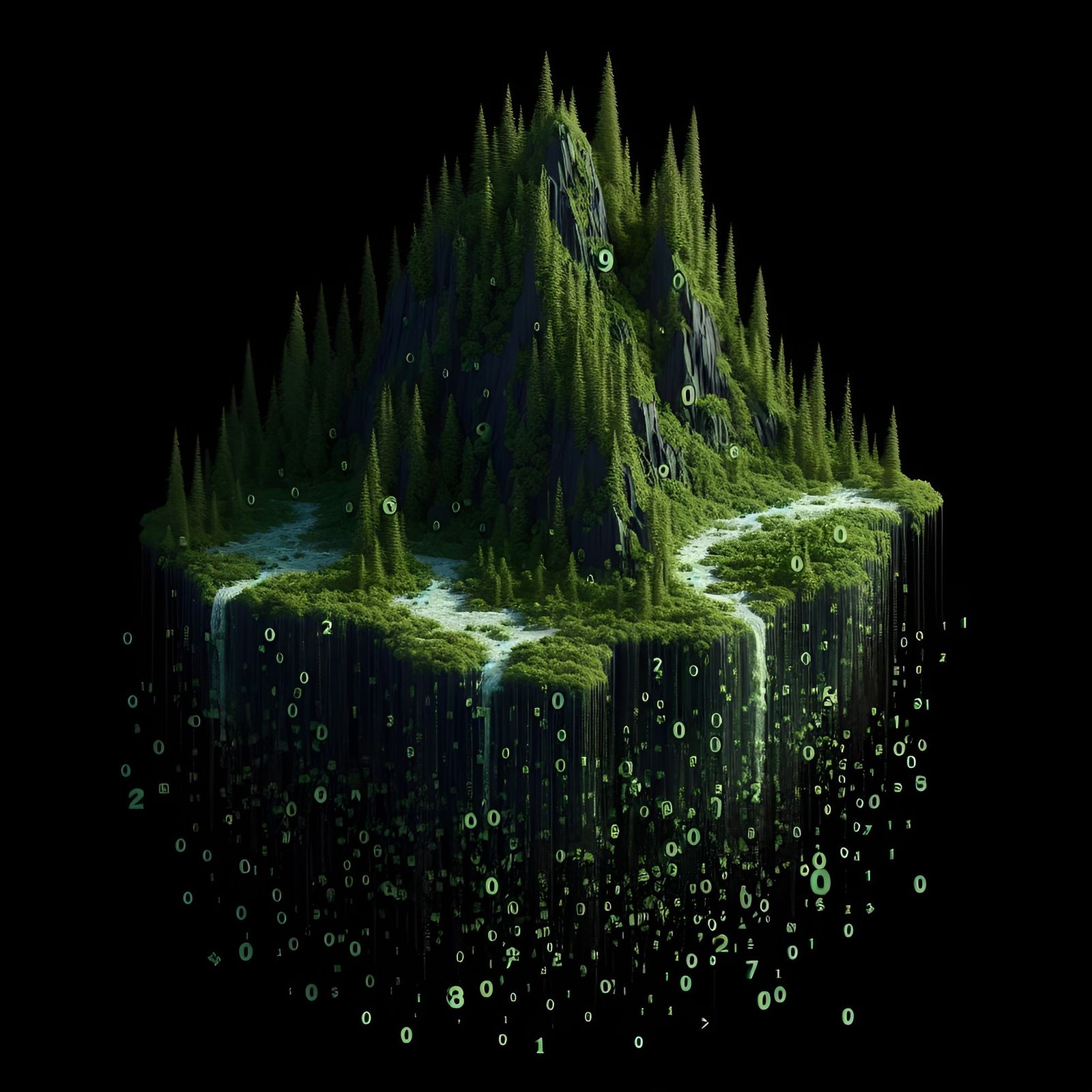 Nature Drawn by Binary Code