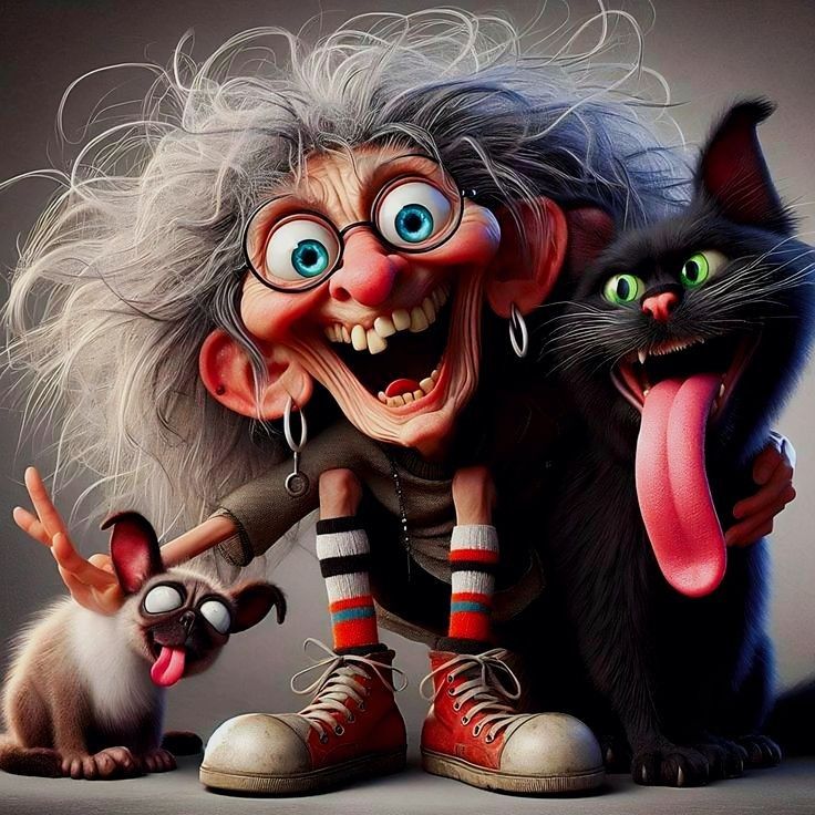 Surreal image of Old Lady