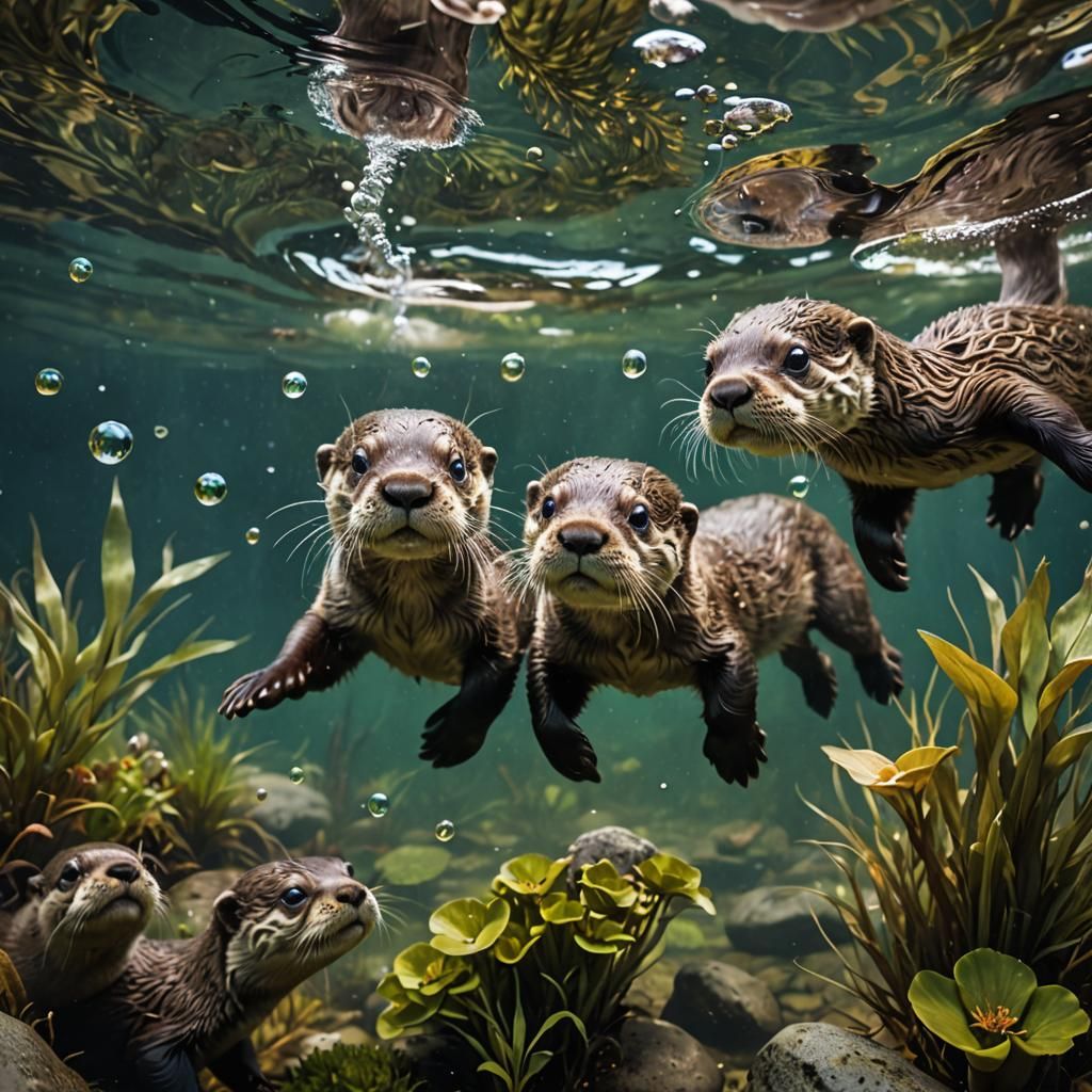 Otters  by @Superbear