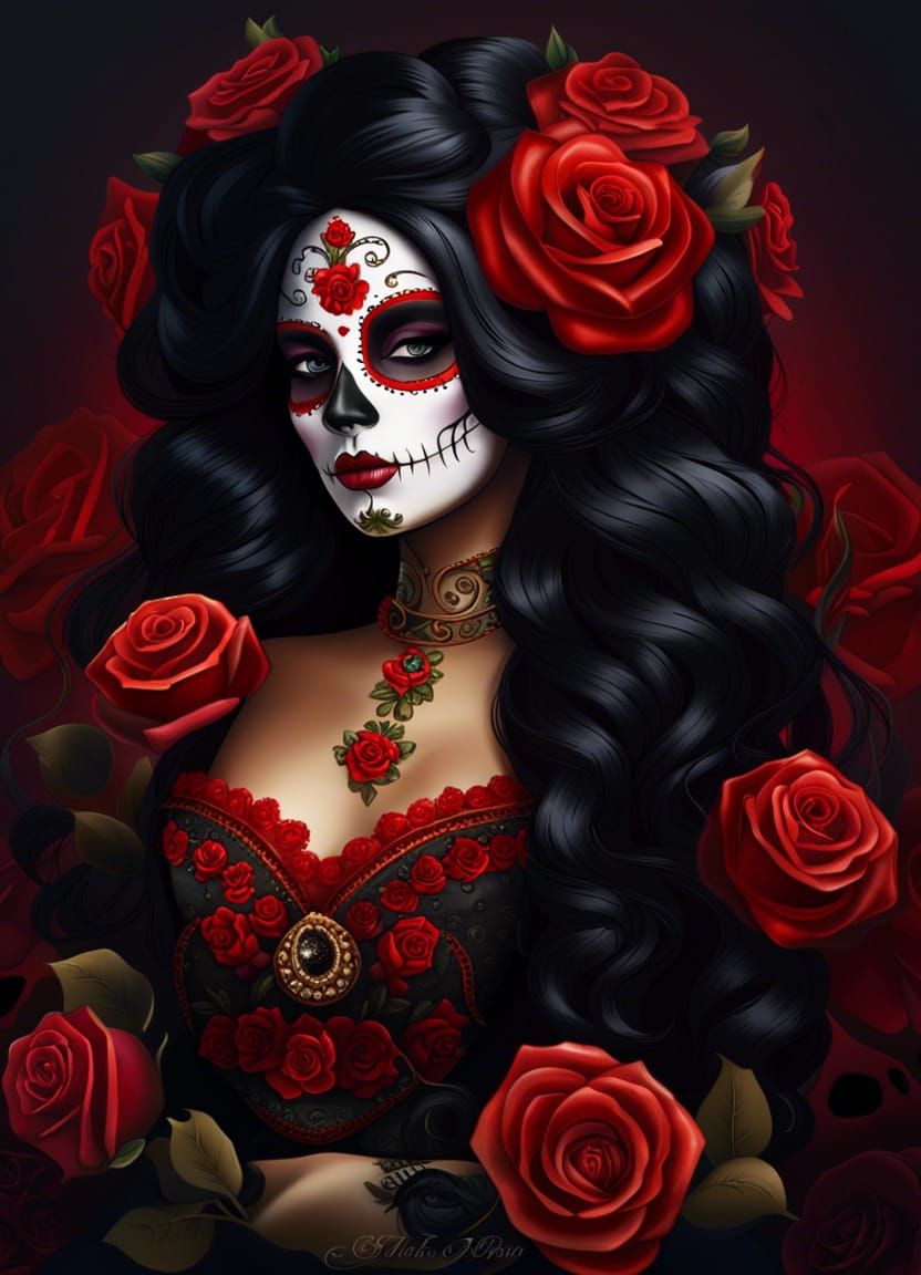 Dia de los Muertos, Goddess of Death   by @BUZZY 