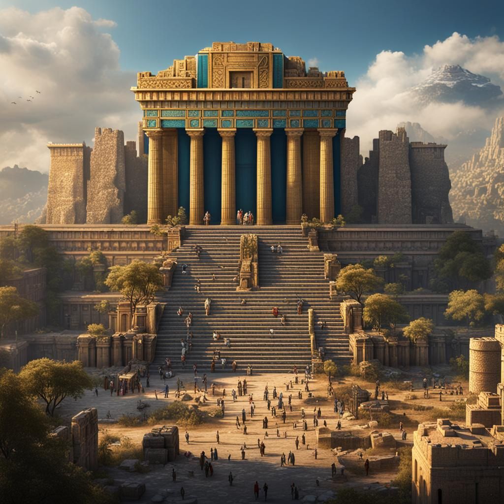 Mix between Tenochtitlan and Athens akropolis