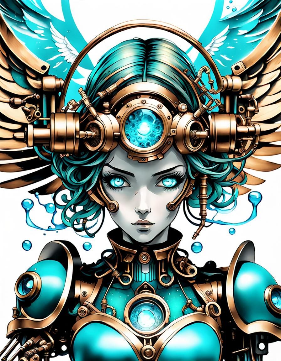 steampunk anime lady