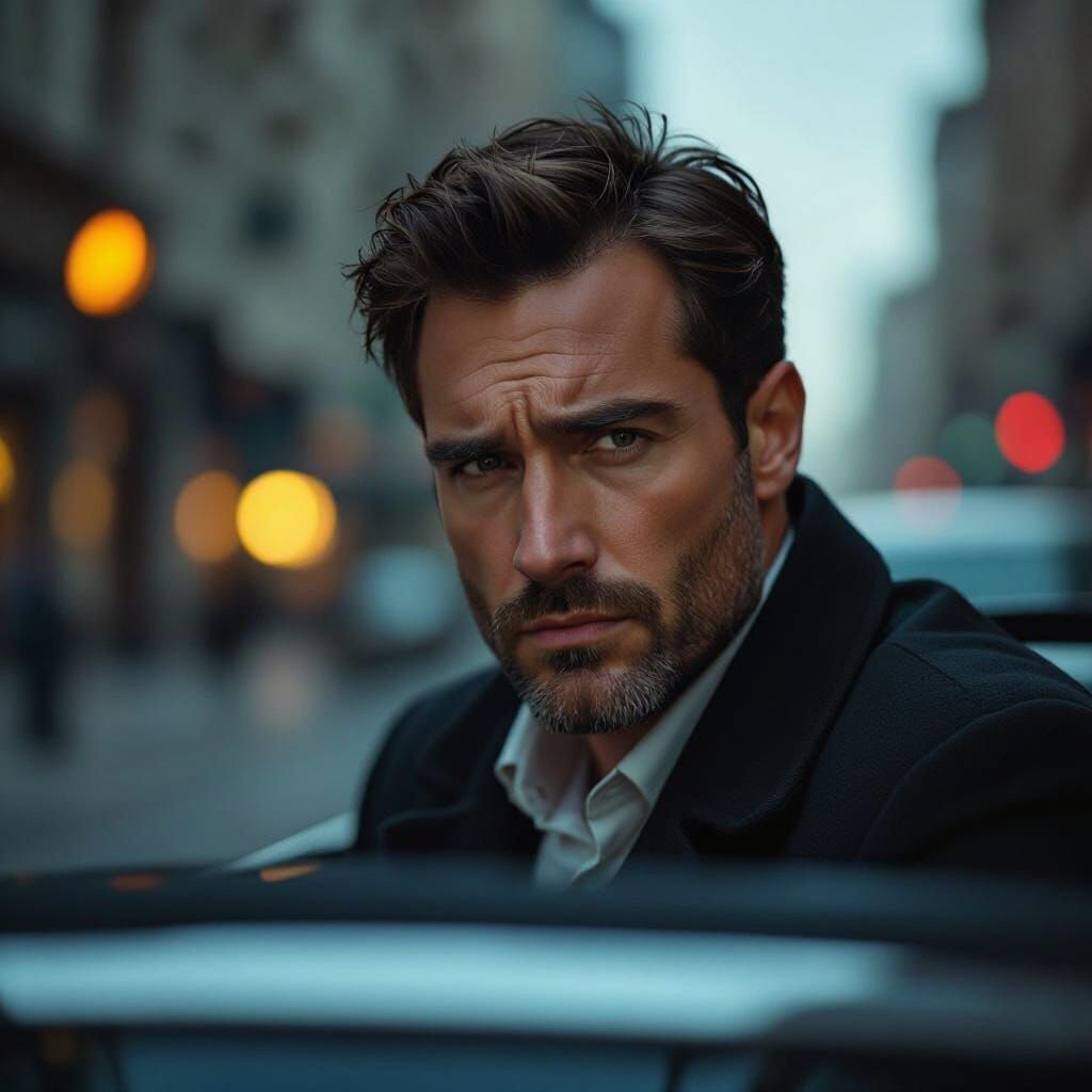 Dejected Man Treated as Chauffeur by Lover in Cinematic Stil...