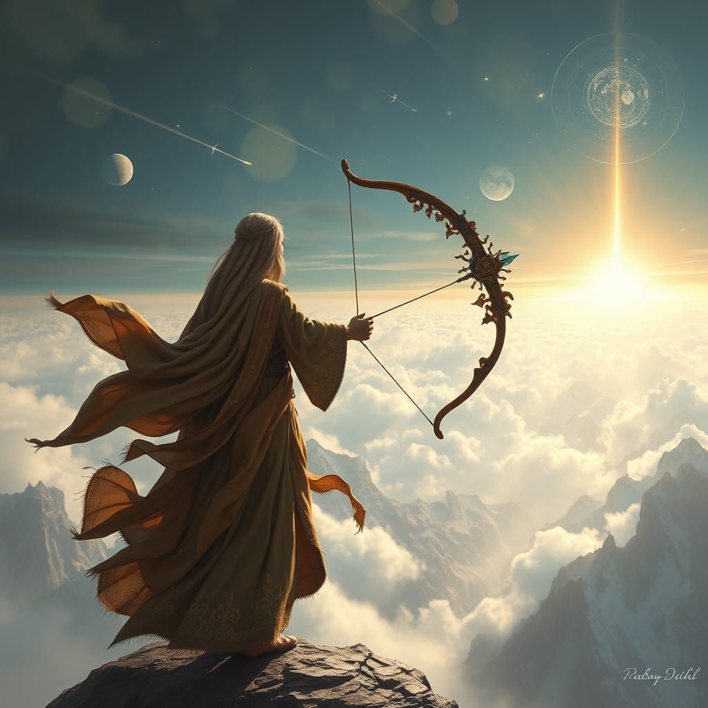 Mystical Archeress Amidst Ephemeral Wonders
