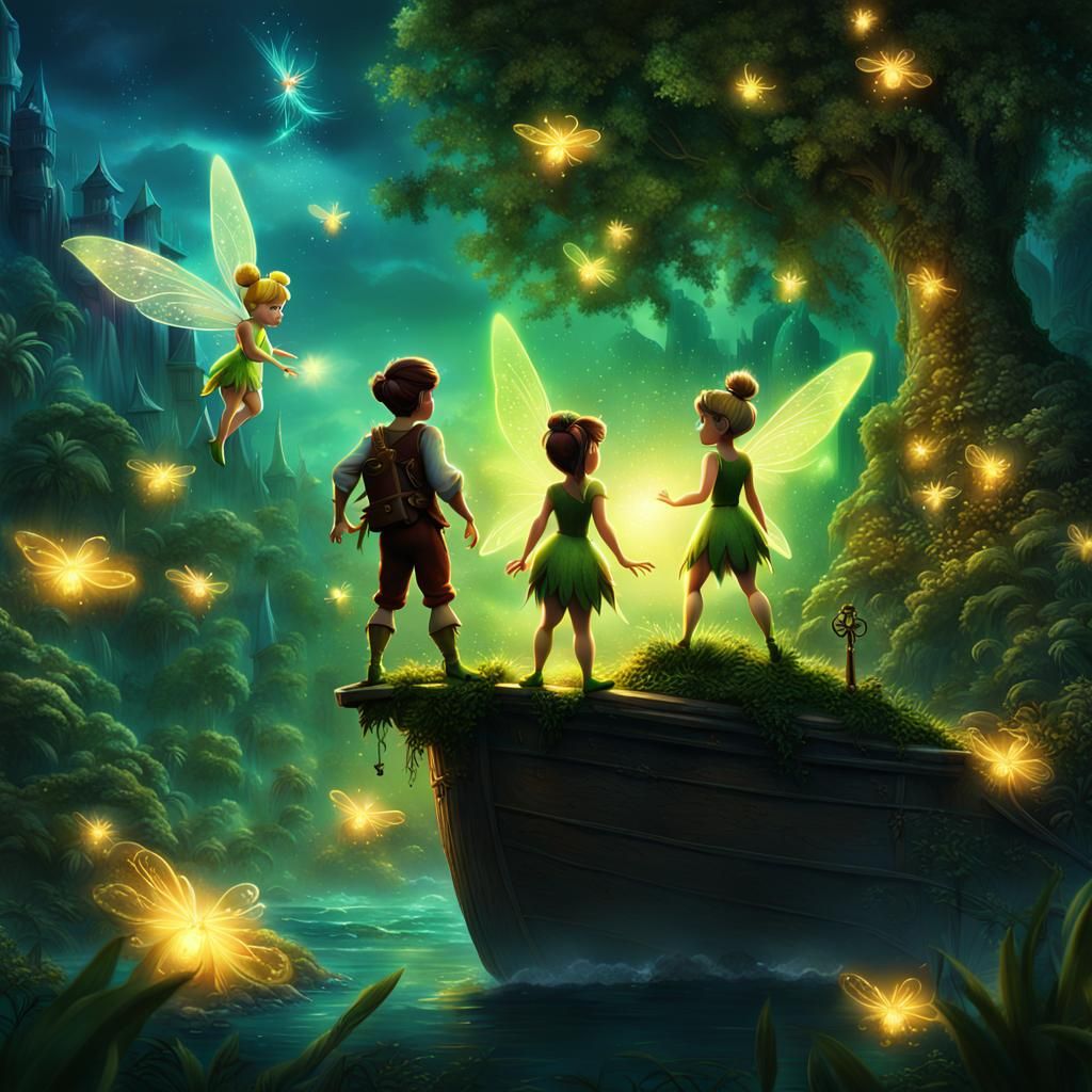 Fairies with Fireflies - AI Generated Artwork - NightCafe Creator