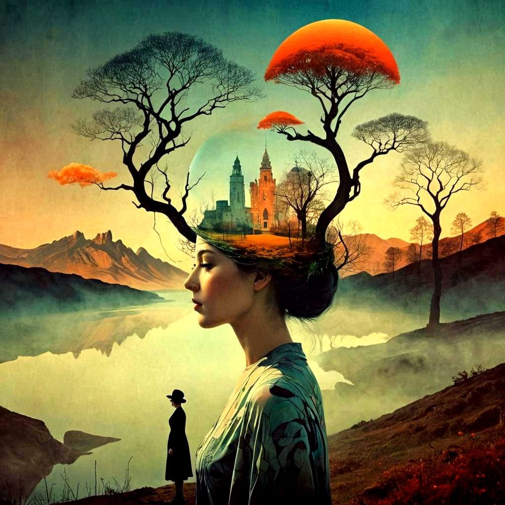 Surrealistic Dreamscape in Vibrant Colors
