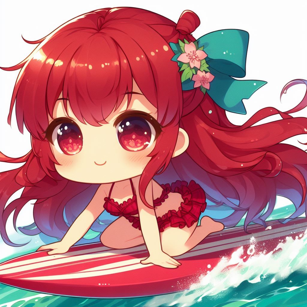 Cute Red surfing
